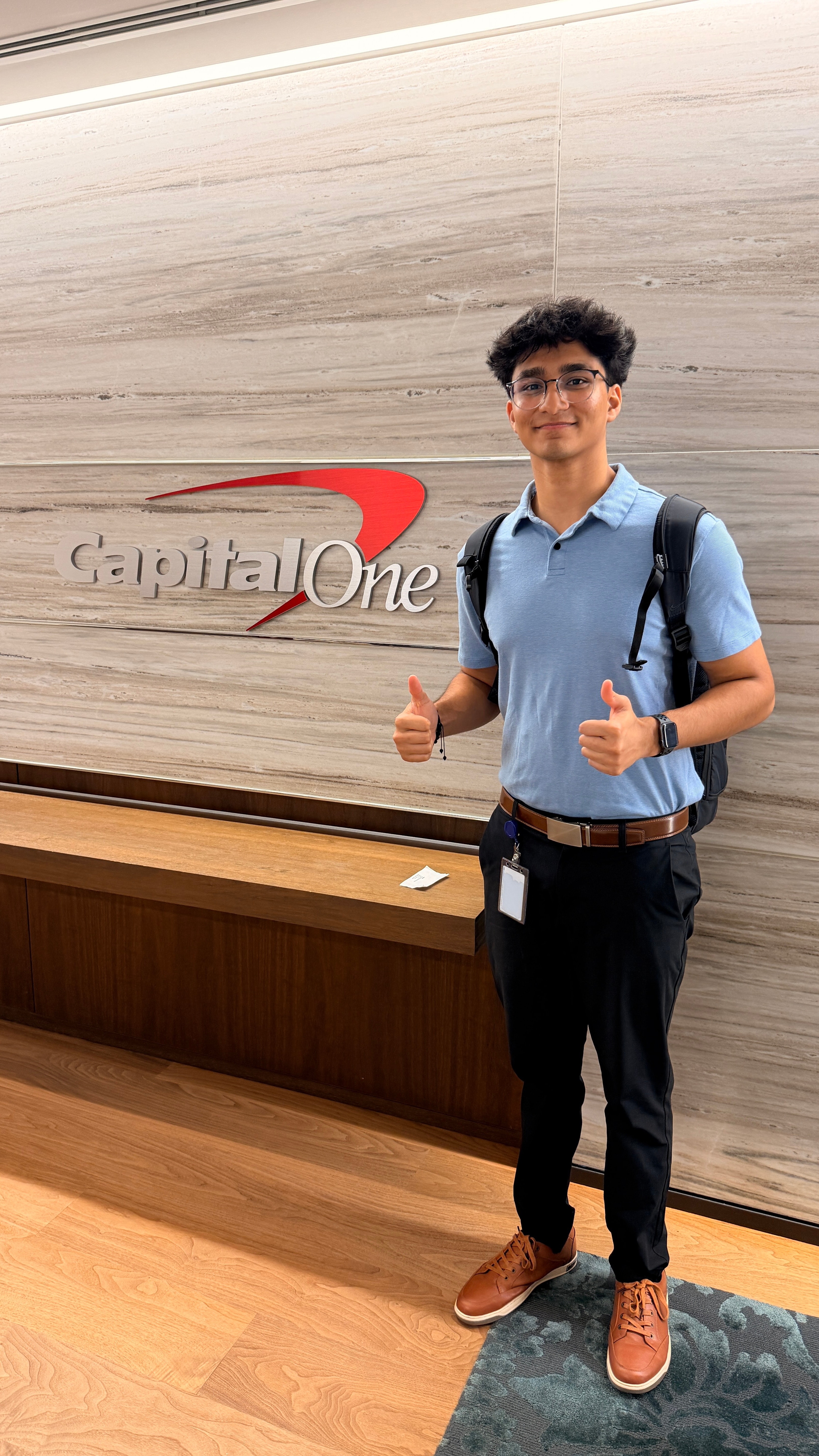 First day photo at the Capital One office.